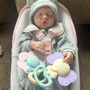 🆕18inch Soft Cloth Body Newborn Baby Poseable Limbs Blue Alijah Doll Baby Boy